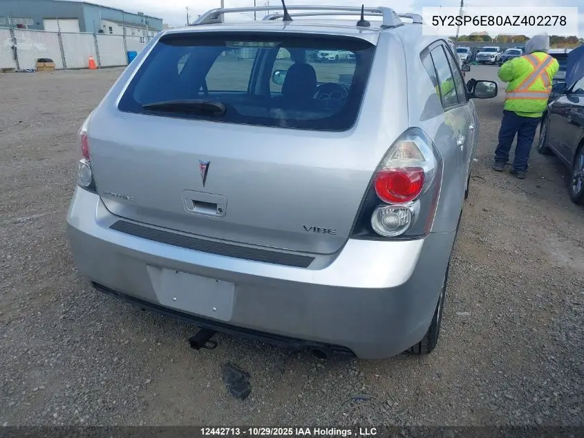 5Y2SP6E80AZ402278 2010 Pontiac Vibe