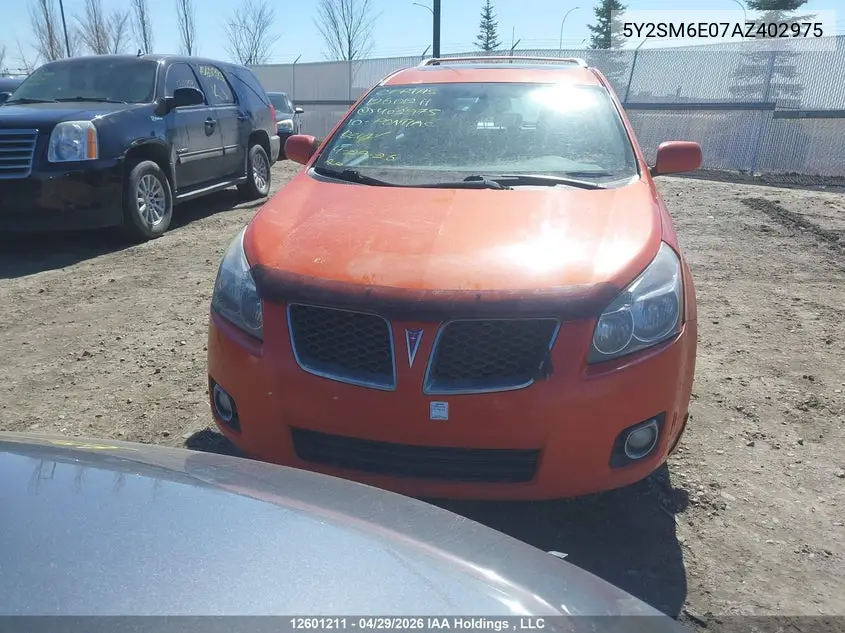 2010 Pontiac Vibe VIN: 5Y2SM6E07AZ402975 Lot: 12601211