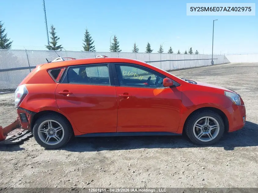 2010 Pontiac Vibe VIN: 5Y2SM6E07AZ402975 Lot: 12601211