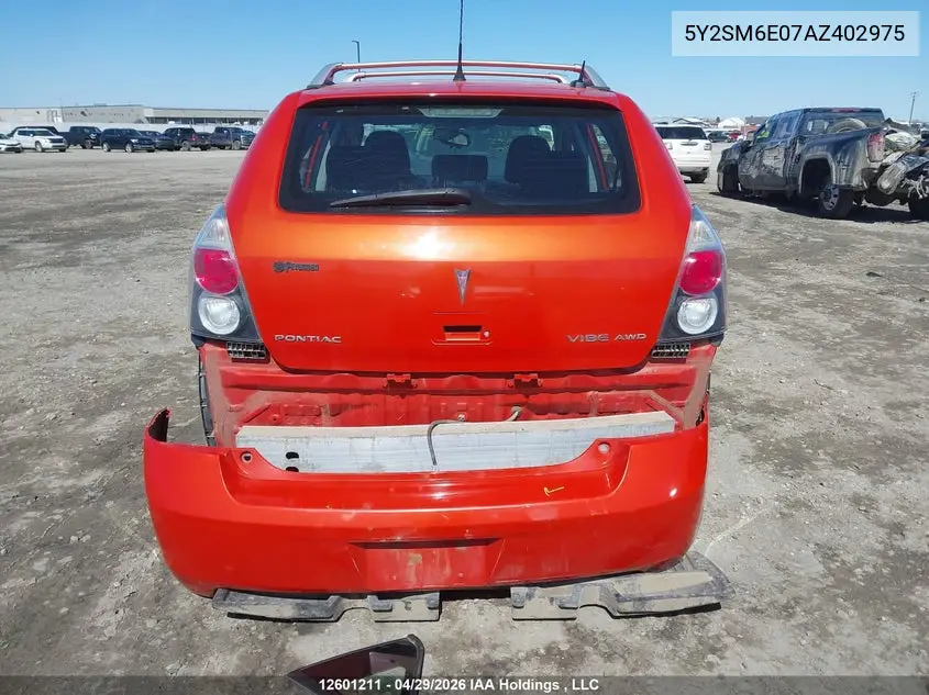 2010 Pontiac Vibe VIN: 5Y2SM6E07AZ402975 Lot: 12601211