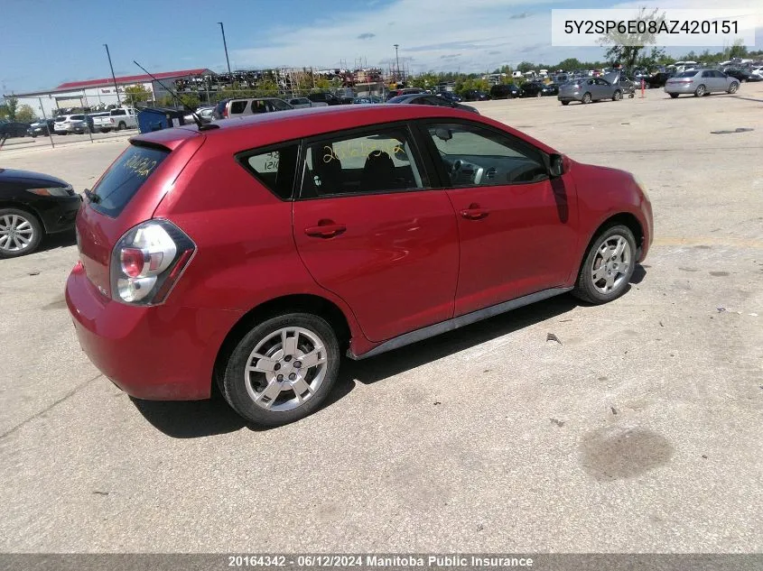 5Y2SP6E08AZ420151 2010 Pontiac Vibe