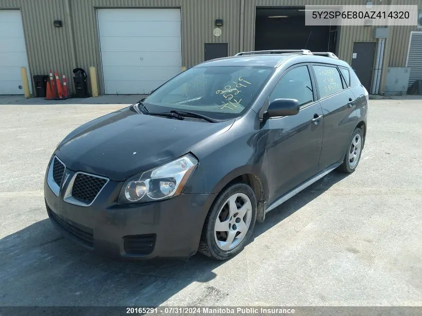 2010 Pontiac Vibe VIN: 5Y2SP6E80AZ414320 Lot: 20165291