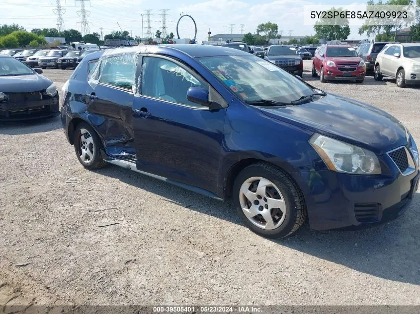 2010 Pontiac Vibe VIN: 5Y2SP6E85AZ409923 Lot: 39505401