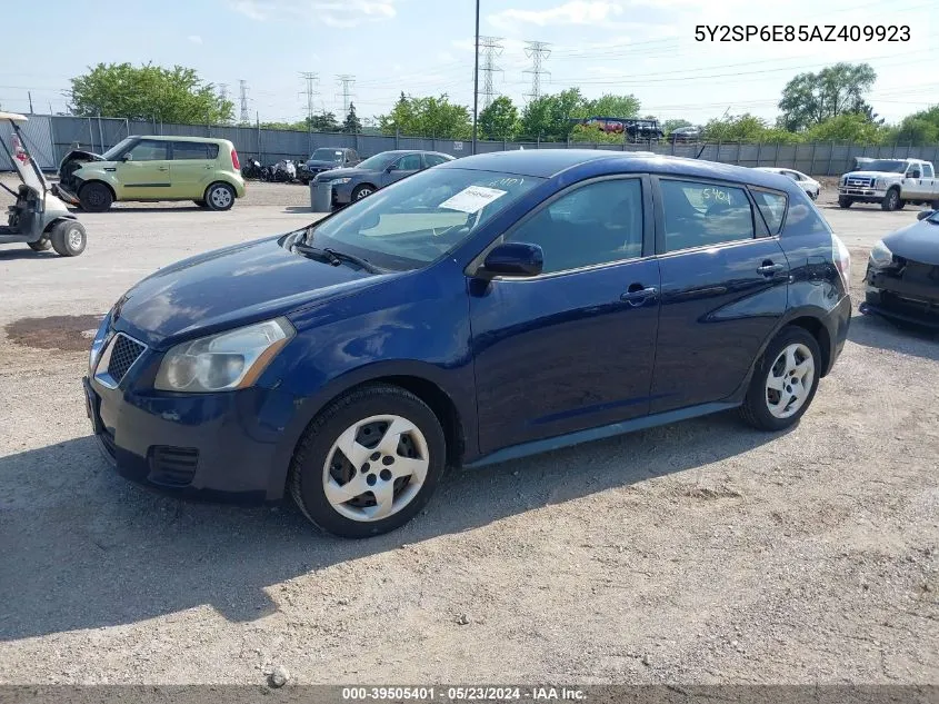 2010 Pontiac Vibe VIN: 5Y2SP6E85AZ409923 Lot: 39505401