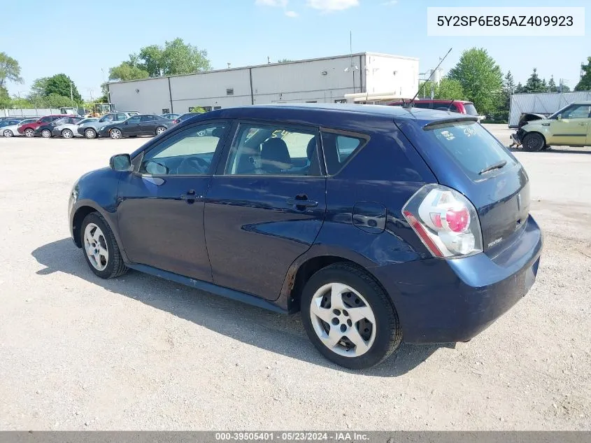 2010 Pontiac Vibe VIN: 5Y2SP6E85AZ409923 Lot: 39505401