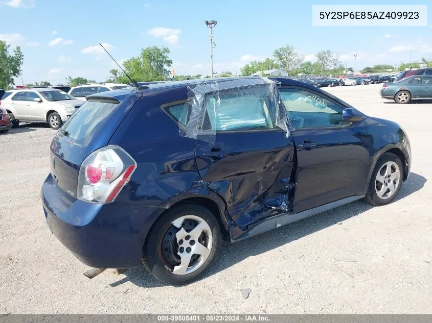 2010 Pontiac Vibe VIN: 5Y2SP6E85AZ409923 Lot: 39505401