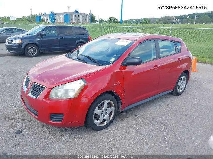 2010 Pontiac Vibe VIN: 5Y2SP6E83AZ416515 Lot: 39572243