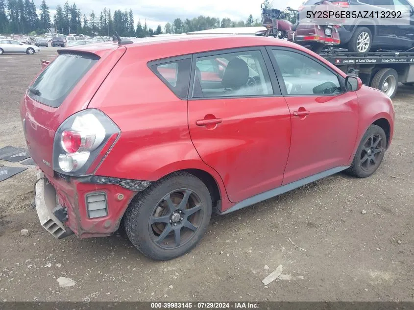 2010 Pontiac Vibe VIN: 5Y2SP6E85AZ413292 Lot: 39983145