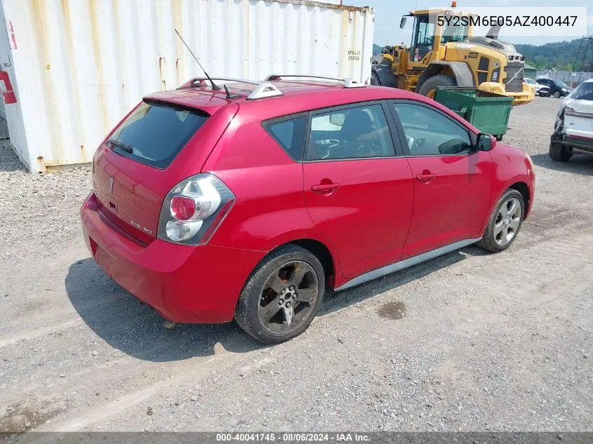 2010 Pontiac Vibe VIN: 5Y2SM6E05AZ400447 Lot: 40041745