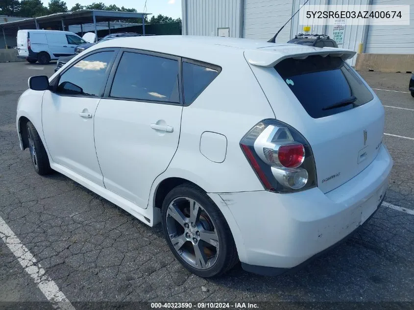 5Y2SR6E03AZ400674 2010 Pontiac Vibe Gt