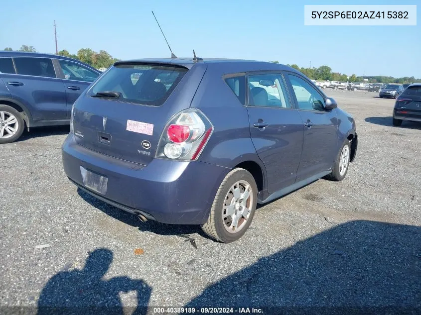 2010 Pontiac Vibe VIN: 5Y2SP6E02AZ415382 Lot: 40389189