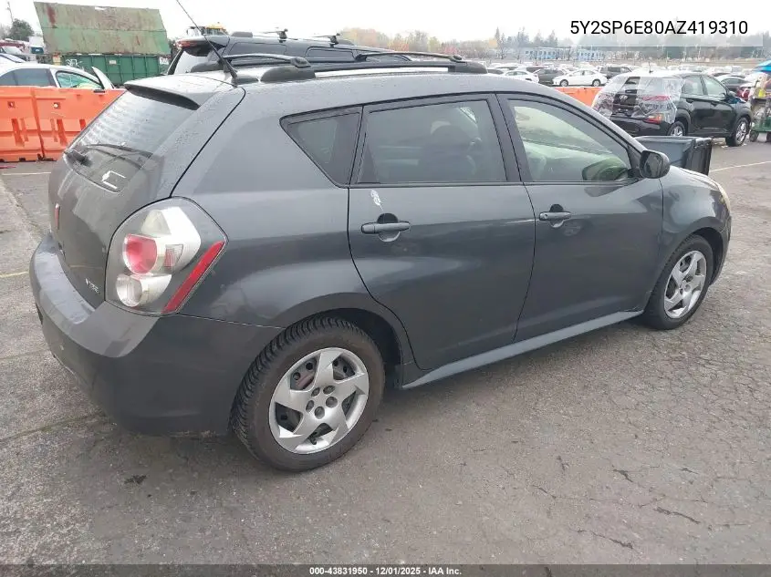 5Y2SP6E80AZ419310 2010 Pontiac Vibe