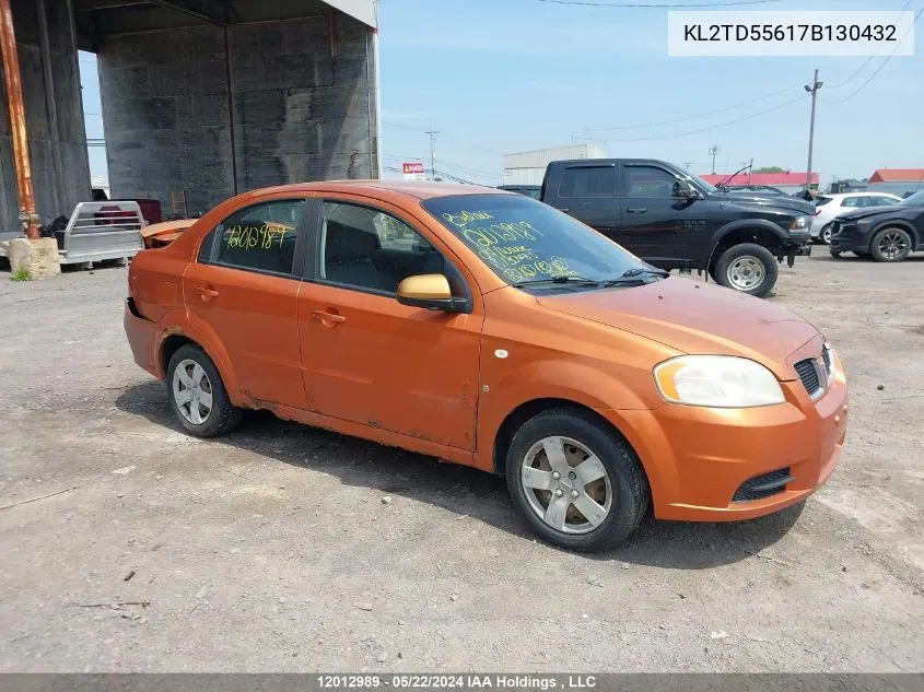 2007 Pontiac Wave VIN: KL2TD55617B130432 Lot: 12012989