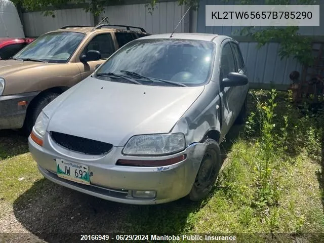 2007 Pontiac Wave Se VIN: KL2TW65657B785290 Lot: 20166949