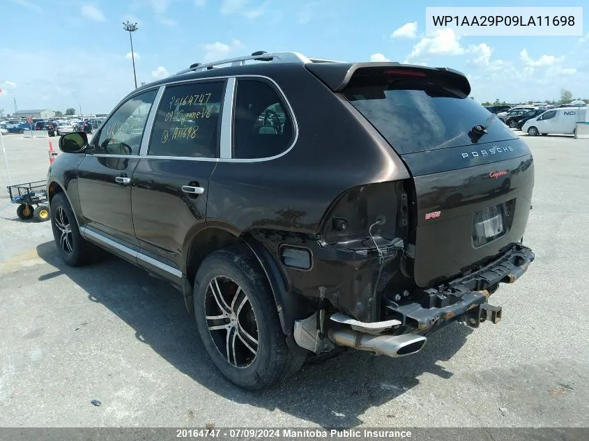 2009 Porsche Cayenne V6 VIN: WP1AA29P09LA11698 Lot: 20164747