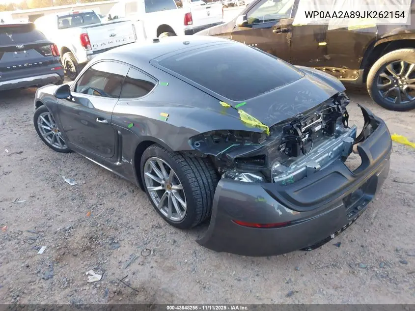 WP0AA2A89JK262154 2018 Porsche 718 Cayman