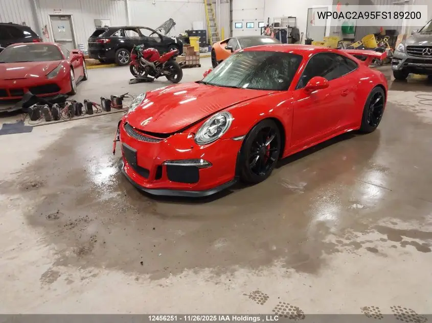 WP0AC2A95FS189200 2015 Porsche 911 Gt3