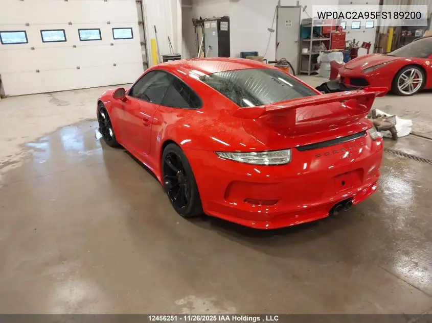 WP0AC2A95FS189200 2015 Porsche 911 Gt3