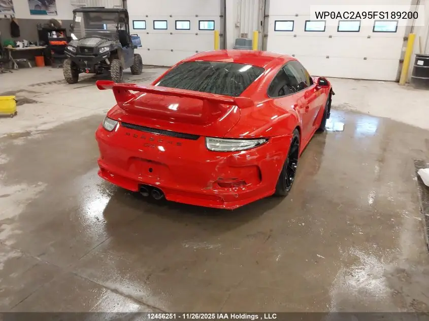 WP0AC2A95FS189200 2015 Porsche 911 Gt3