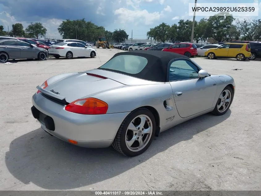 WP0CA29892U625359 2002 Porsche Boxster