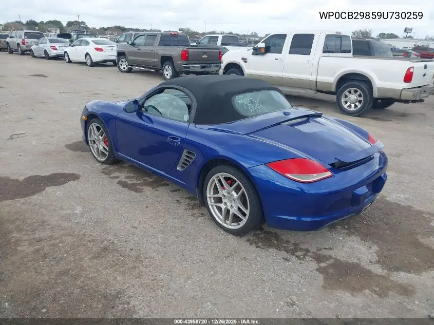 WP0CB29859U730259 2009 Porsche Boxster S