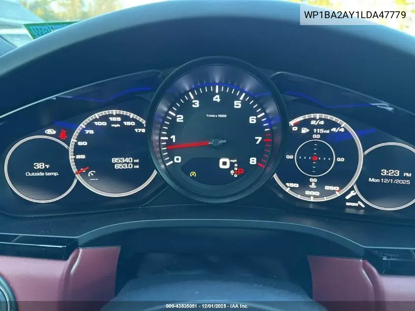 WP1BA2AY1LDA47779 2020 Porsche Cayenne Coupe