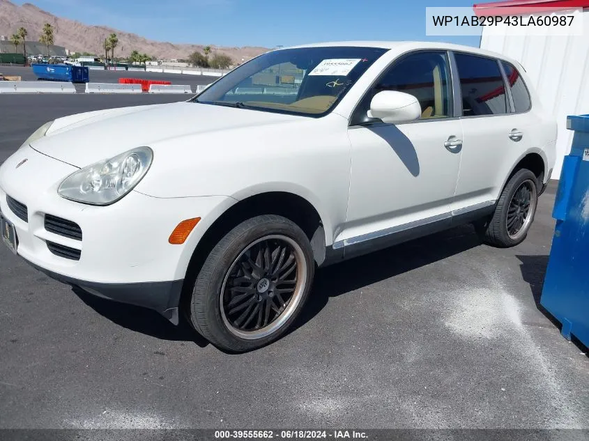 2003 Porsche Cayenne S VIN: WP1AB29P43LA60987 Lot: 39555662