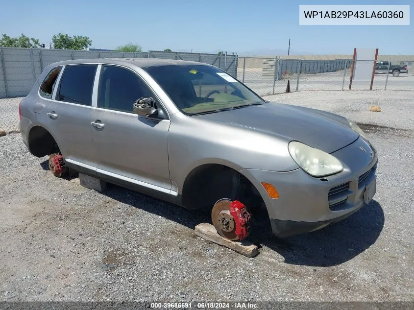 2003 Porsche Cayenne S VIN: WP1AB29P43LA60360 Lot: 39686691