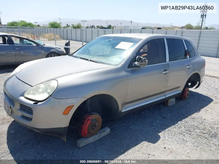 2003 Porsche Cayenne S VIN: WP1AB29P43LA60360 Lot: 39686691