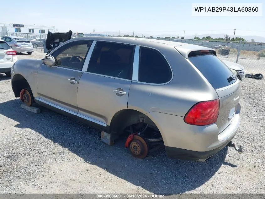 2003 Porsche Cayenne S VIN: WP1AB29P43LA60360 Lot: 39686691