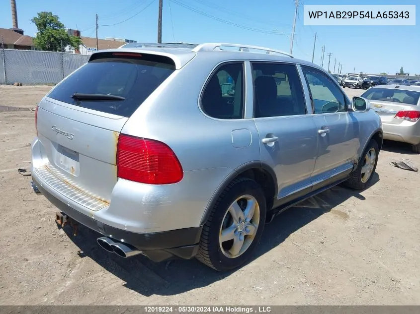 2004 Porsche Cayenne S VIN: WP1AB29P54LA65343 Lot: 12019224