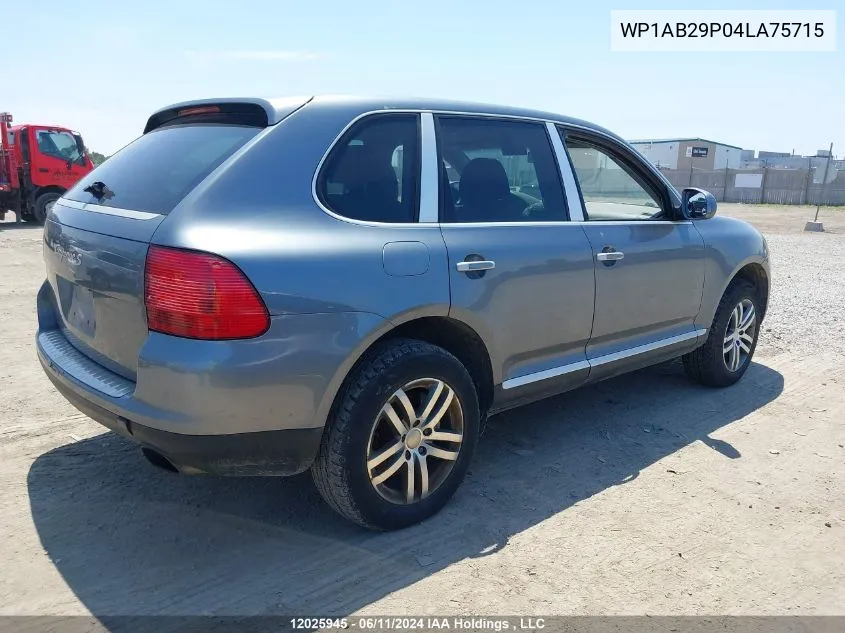 2004 Porsche Cayenne S VIN: WP1AB29P04LA75715 Lot: 12025945