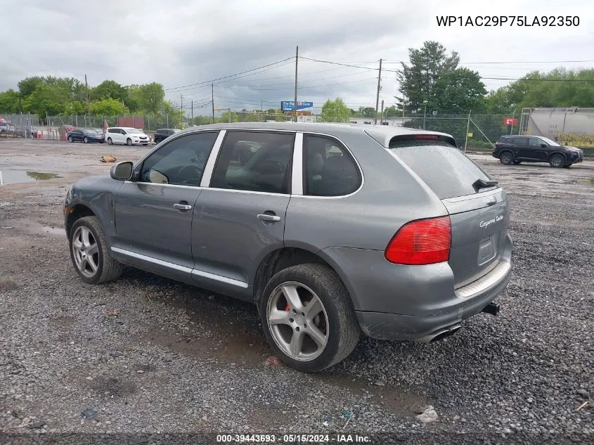 2005 Porsche Cayenne Turbo VIN: WP1AC29P75LA92350 Lot: 39443693