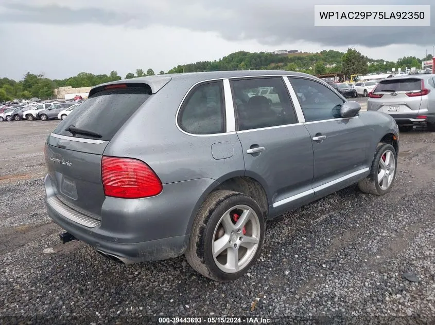 2005 Porsche Cayenne Turbo VIN: WP1AC29P75LA92350 Lot: 39443693