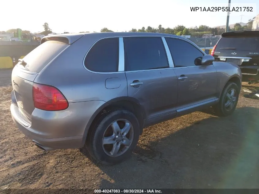 2005 Porsche Cayenne VIN: WP1AA29P55LA21752 Lot: 40247083