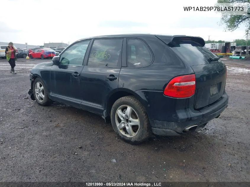 2008 Porsche Cayenne VIN: WP1AB29P78LA51773 Lot: 12013980