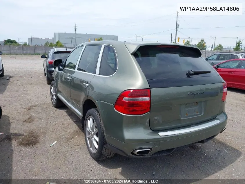 2008 Porsche Cayenne VIN: WP1AA29P58LA14806 Lot: 12036784