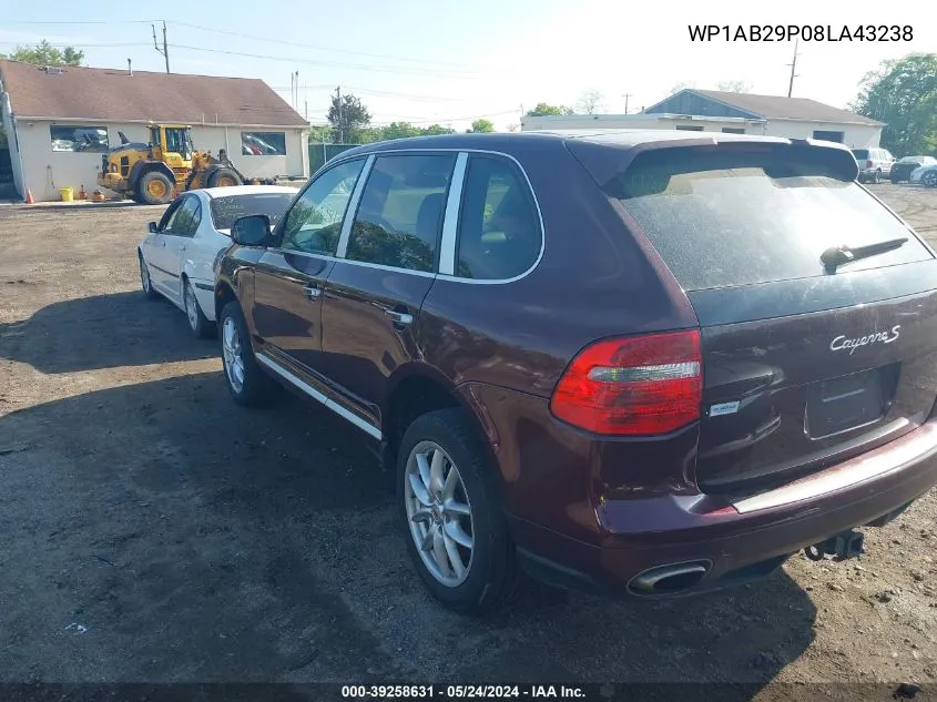 2008 Porsche Cayenne S VIN: WP1AB29P08LA43238 Lot: 39258631