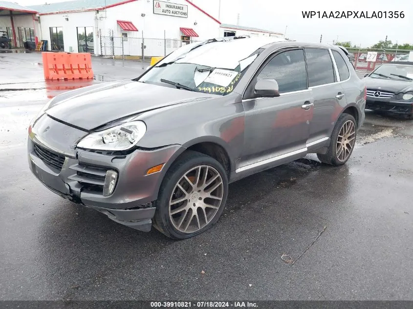 2010 Porsche Cayenne VIN: WP1AA2APXALA01356 Lot: 39910821