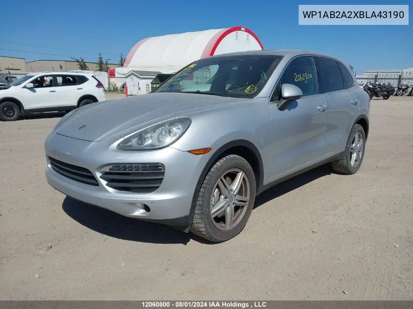 2011 Porsche Cayenne VIN: WP1AB2A2XBLA43190 Lot: 12060800