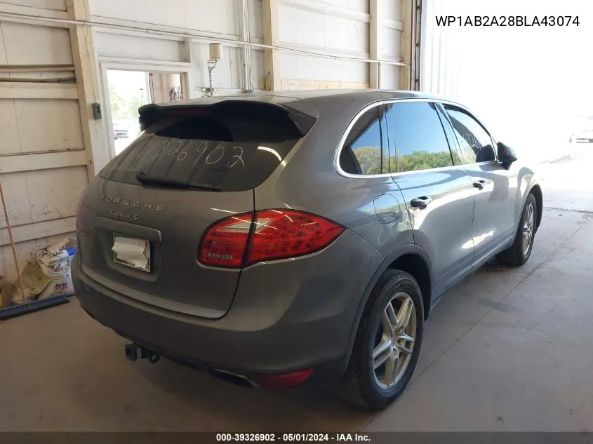 2011 Porsche Cayenne S VIN: WP1AB2A28BLA43074 Lot: 39326902