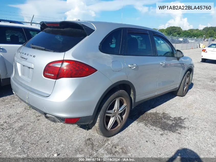 WP1AB2A22BLA45760 2011 Porsche Cayenne S