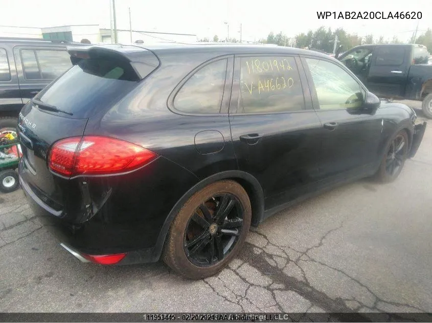 2012 Porsche Cayenne S VIN: WP1AB2A20CLA46620 Lot: 11953445