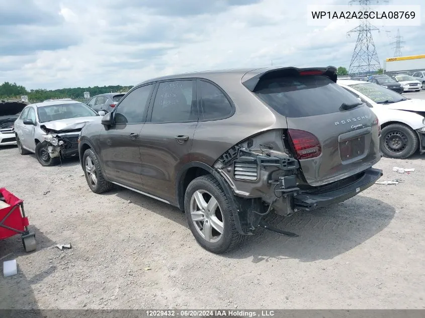 2012 Porsche Cayenne VIN: WP1AA2A25CLA08769 Lot: 12029432