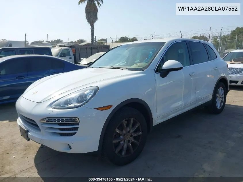 2012 Porsche Cayenne VIN: WP1AA2A28CLA07552 Lot: 39476155