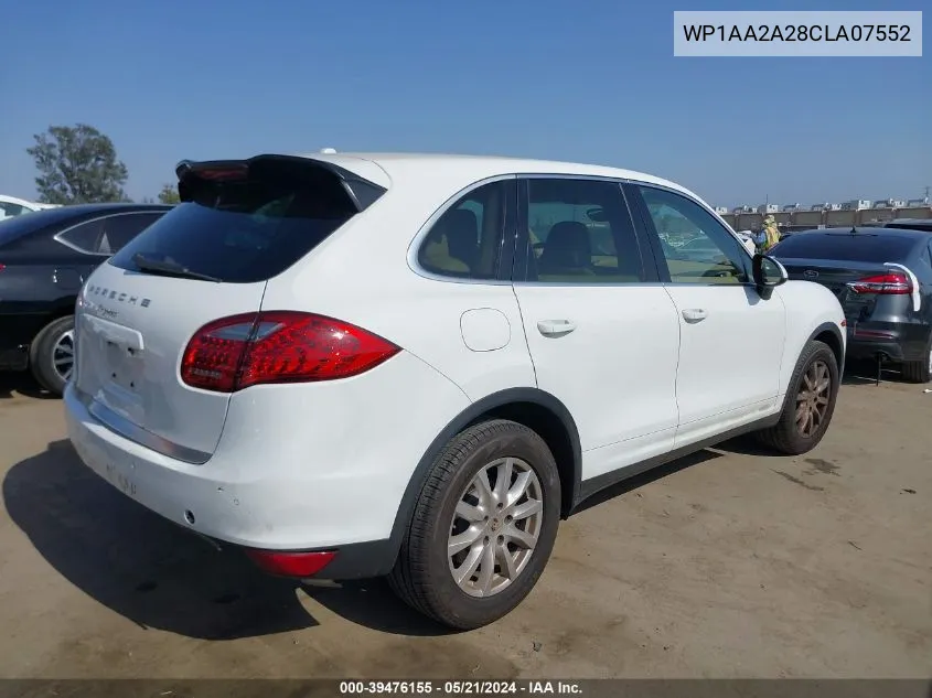 2012 Porsche Cayenne VIN: WP1AA2A28CLA07552 Lot: 39476155