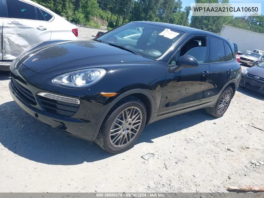 2012 Porsche Cayenne VIN: WP1AA2A21CLA10650 Lot: 39550378