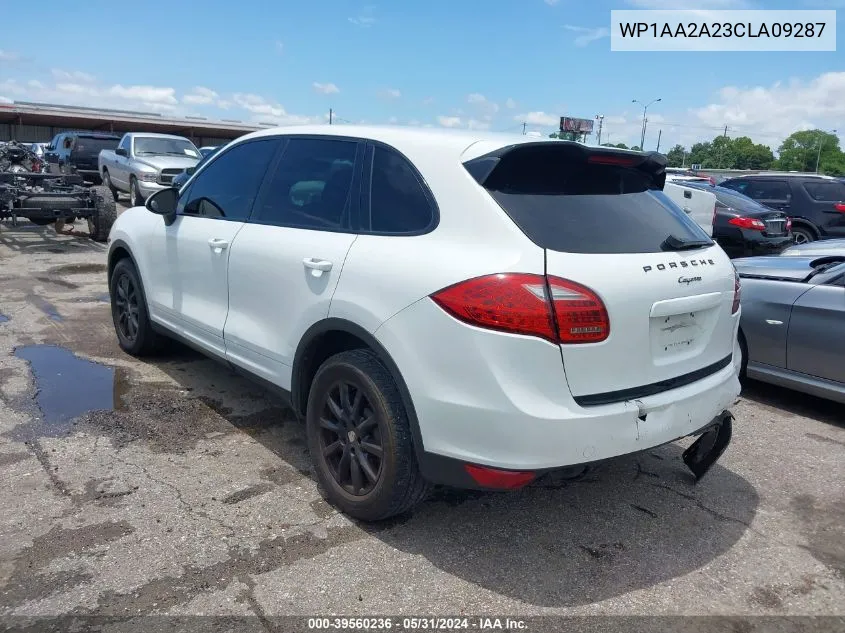 2012 Porsche Cayenne VIN: WP1AA2A23CLA09287 Lot: 39560236