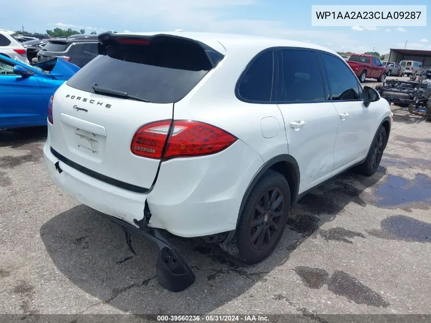 2012 Porsche Cayenne VIN: WP1AA2A23CLA09287 Lot: 39560236