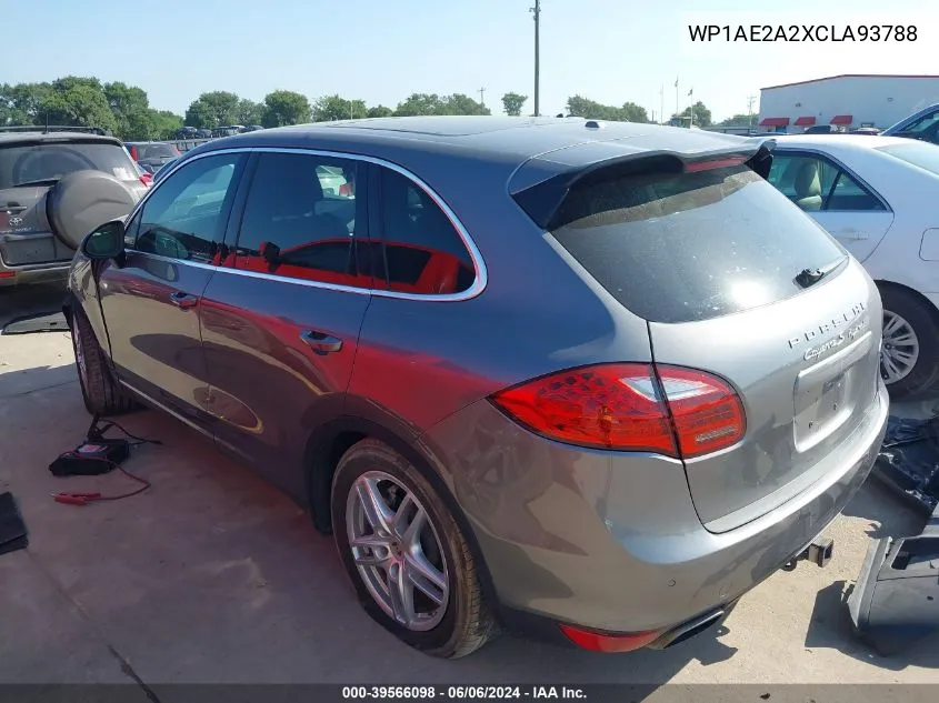 2012 Porsche Cayenne Hybrid S VIN: WP1AE2A2XCLA93788 Lot: 39566098